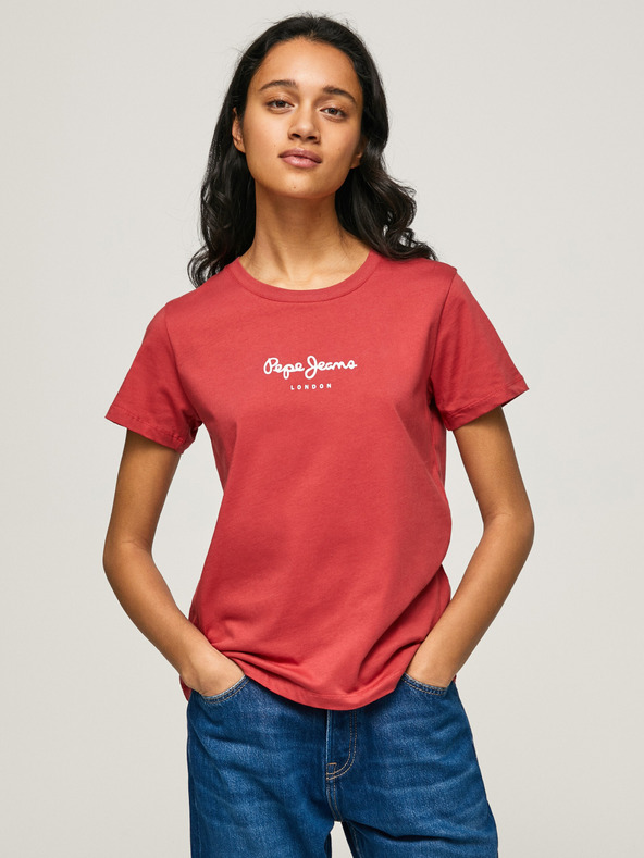 Pepe Jeans Červené dámske tričko Pepe Jeans