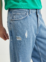 Tom Tailor Denim Modré pánske džínsy rovného strihu Tom Tailor Denim
