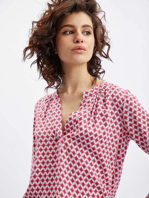 Orsay Bielo-ružová dámska vzorovaná blúzka ORSAY