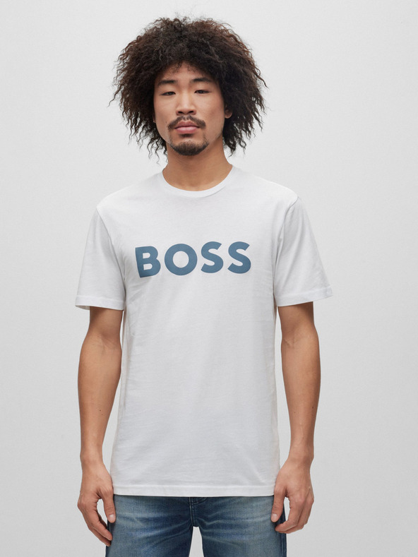 BOSS Biele pánske tričko Hugo Boss