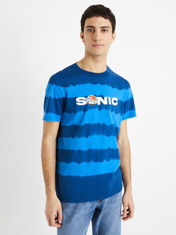 Celio Modrá pánska pruhovaná košeľa Celio Sonic