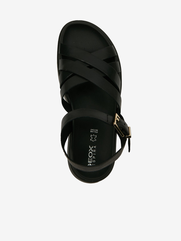 Geox Čierne dámske kožené sandále Geox