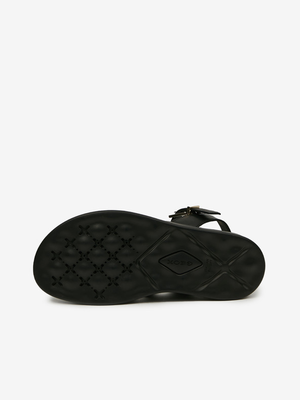 Geox Čierne dámske kožené sandále Geox