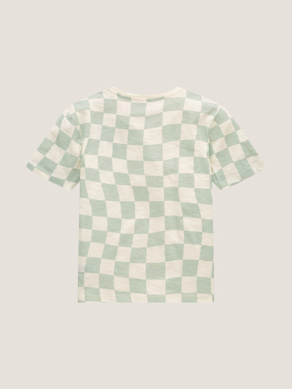 Tom Tailor Chlapčenská kockovaná košeľa Tom Tailor zelená a krémová