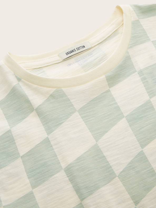 Tom Tailor Chlapčenská kockovaná košeľa Tom Tailor zelená a krémová