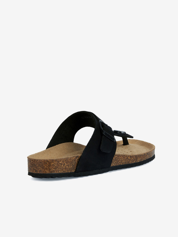 Geox Čierne dámske kožené žabky Geox