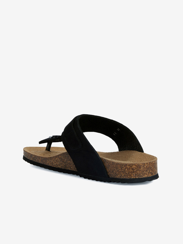 Geox Čierne dámske kožené žabky Geox