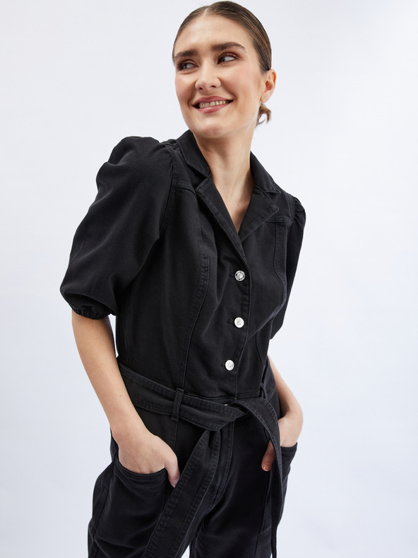 Orsay Čierny dámsky džínsový overal ORSAY