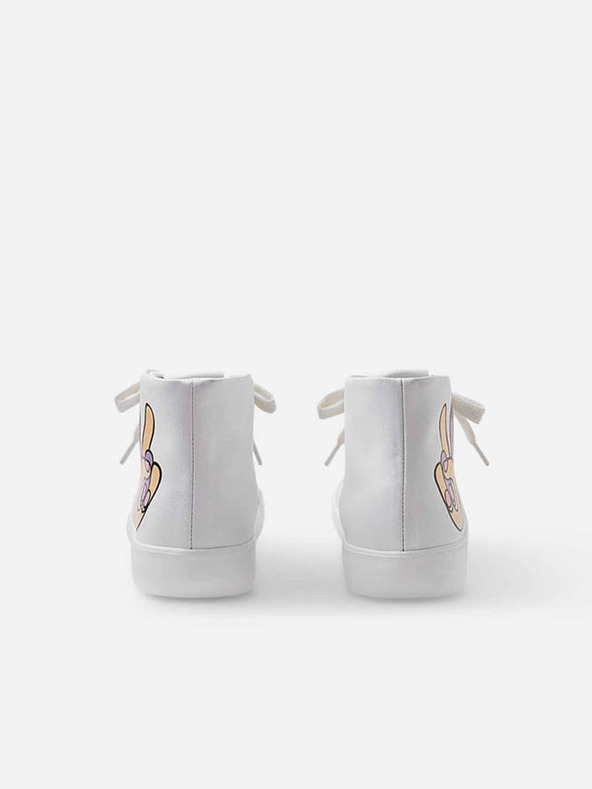 Reima Biele dievčenské členkové slip on tenisky Reima Peace High Top