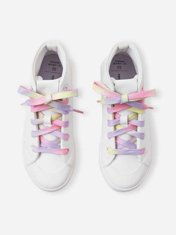 Reima Biele dievčenské členkové slip on tenisky Reima Peace High Top