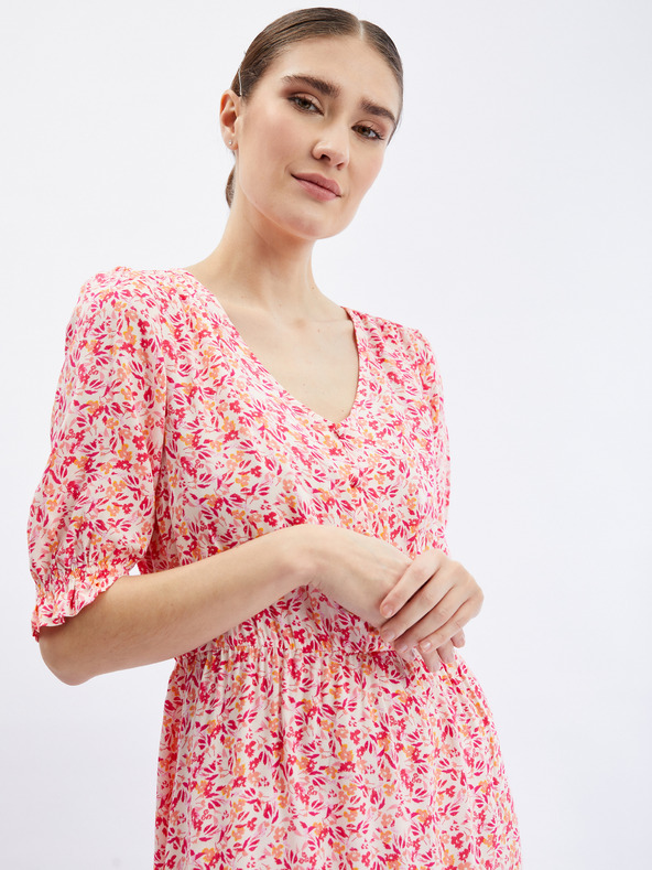 Orsay Oranžovo-ružové dámske kvetinové šaty ORSAY