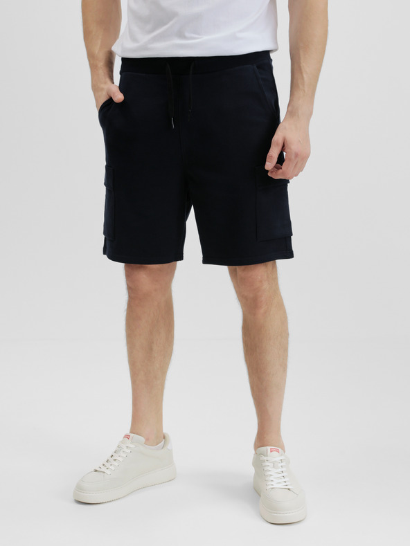 Tom Tailor Denim Tmavomodré pánske tepláky s vreckami Tom Tailor Denim