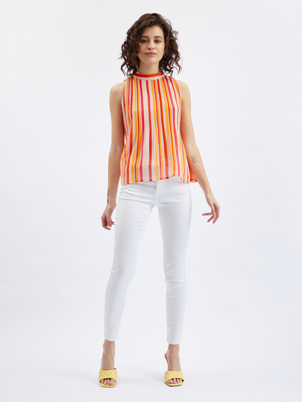 Orsay Ružovo-oranžová dámska pruhovaná blúzka ORSAY