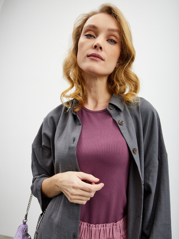 ZOOT.lab Fialové dámske rebrované tielko ZOOT.lab Reza