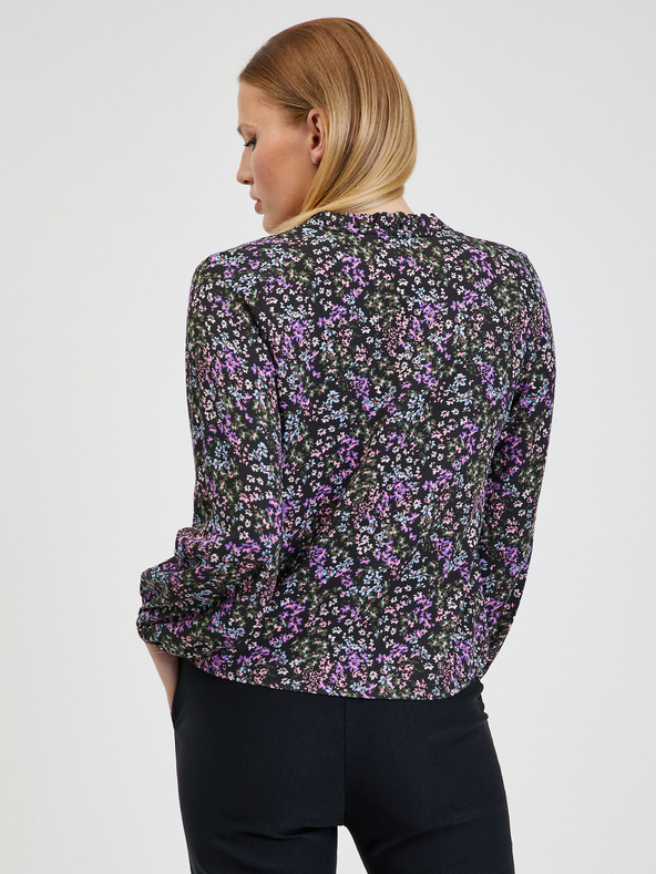 Orsay Čierna dámska kvetovaná blúzka ORSAY