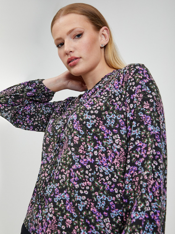 Orsay Čierna dámska kvetovaná blúzka ORSAY