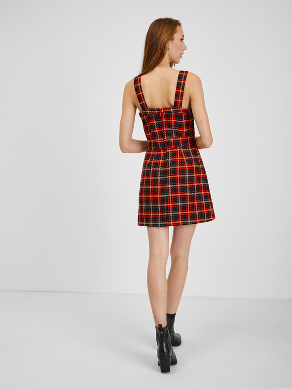 Orsay Červeno-čierne dámske kockované šaty ORSAY