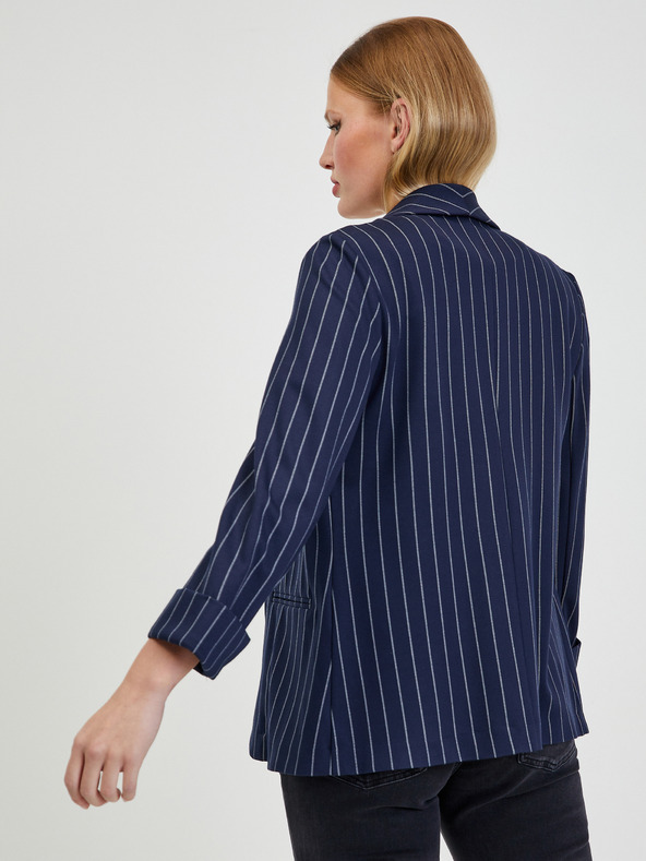 Orsay Tmavomodré dámske pruhované sako ORSAY