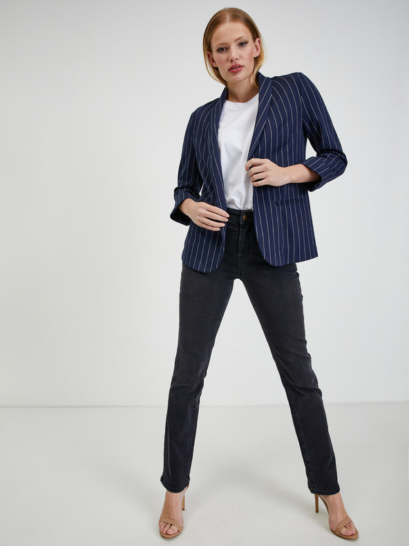 Orsay Tmavomodré dámske pruhované sako ORSAY