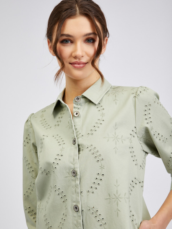 Orsay Svetlozelené dámske džínsové šaty ORSAY