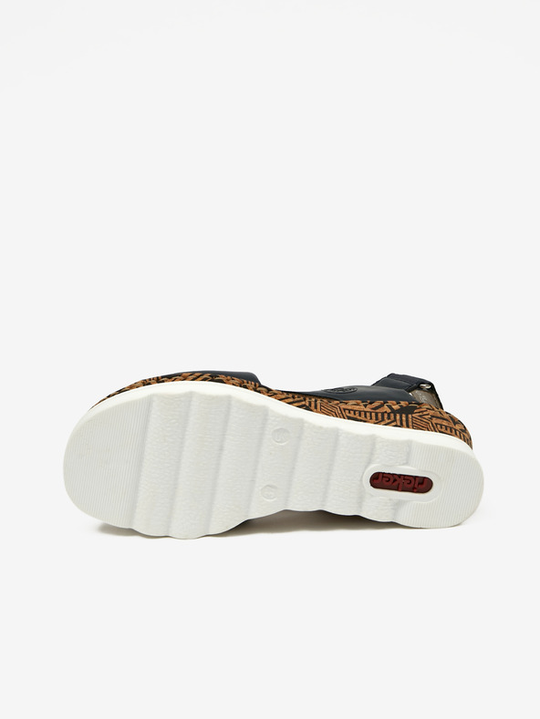 Rieker Tmavomodré dámske sandále na klinoch Rieker