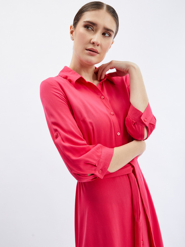 Orsay Tmavoružové dámske košeľové šaty ORSAY