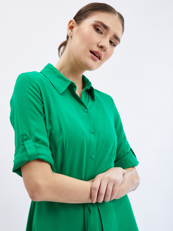 Orsay Zelené dámske košeľové šaty ORSAY