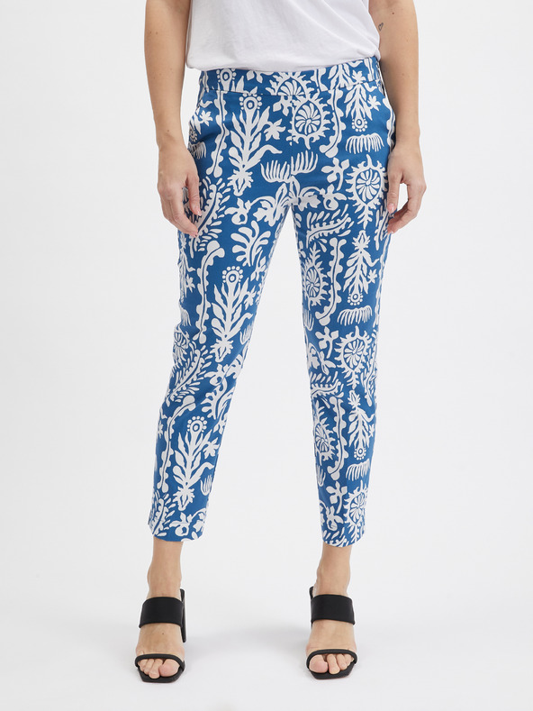 Orsay Bielo-modré dámske vzorované nohavice typu culottes ORSAY
