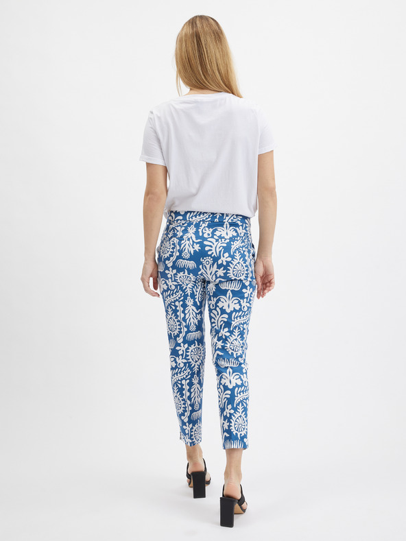 Orsay Bielo-modré dámske vzorované nohavice typu culottes ORSAY