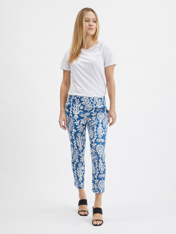 Orsay Bielo-modré dámske vzorované nohavice typu culottes ORSAY