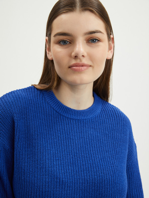 ONLY Tmavomodrý dámsky strihaný sveter ONLY Malavi