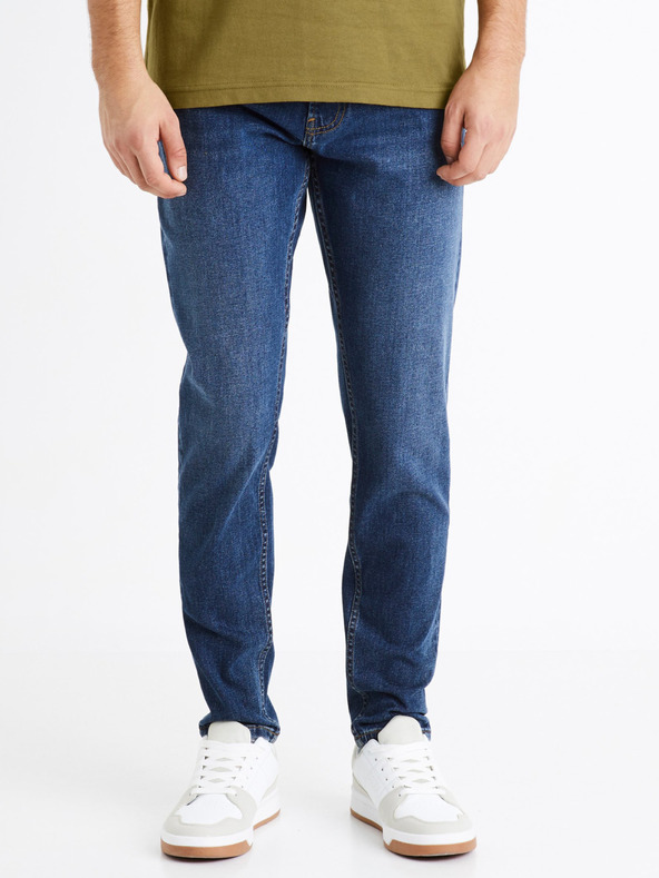Celio Modré pánske džínsy skinny fit Celio C45 Doskinny