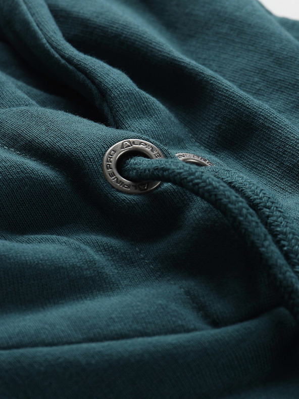 ALPINE PRO Pánska bavlnená mikina ALPINE PRO KYTOR zelená