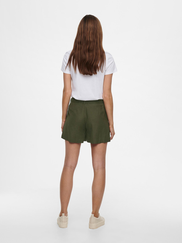 ONLY Khaki šortky so zaväzovaním ONLY Viva