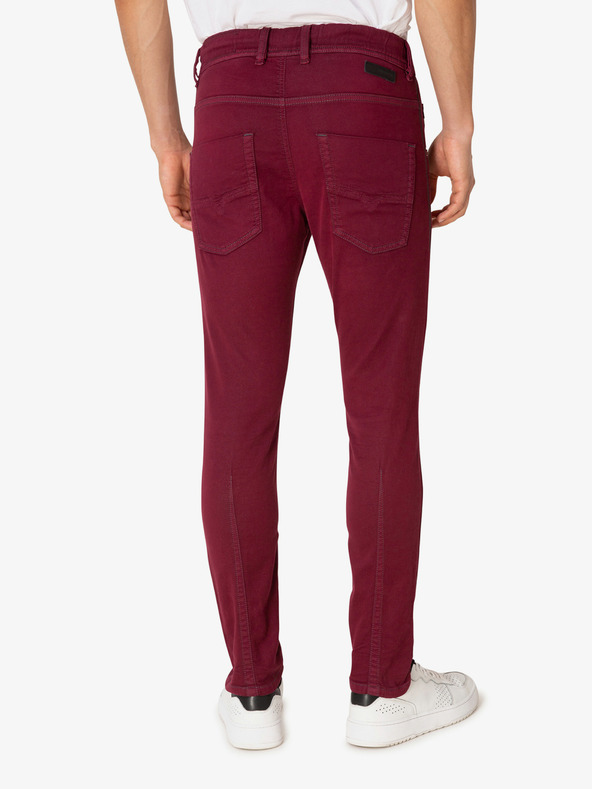 Diesel Vínové pánske džínsy úzkeho strihu Diesel Krooley