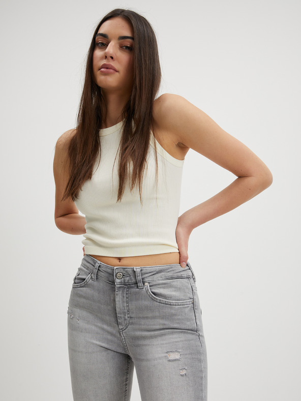 ONLY Svetlošedé dámske roztrhané skinny fit džínsy ONLY Blush