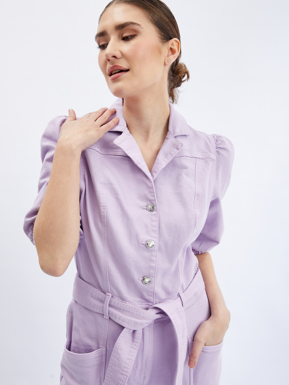 Orsay Fialový dámsky džínsový overal ORSAY