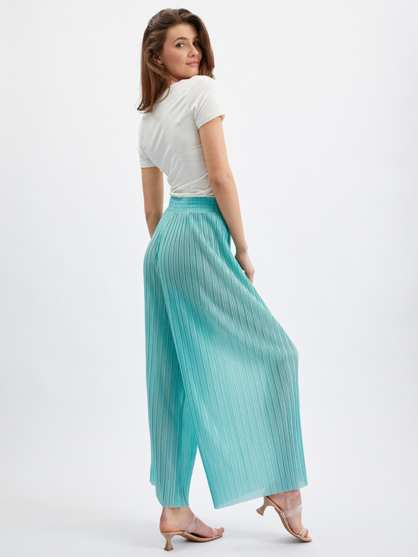 Orsay Tyrkysové dámske nohavice so širokými nohavicami ORSAY