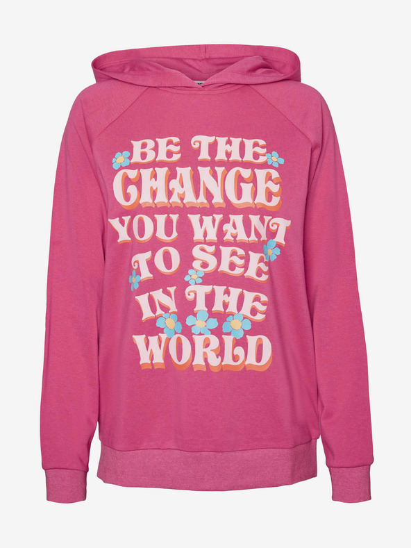 Noisy May Tmavoružová dámska mikina s kapucňou Noisy May Milly