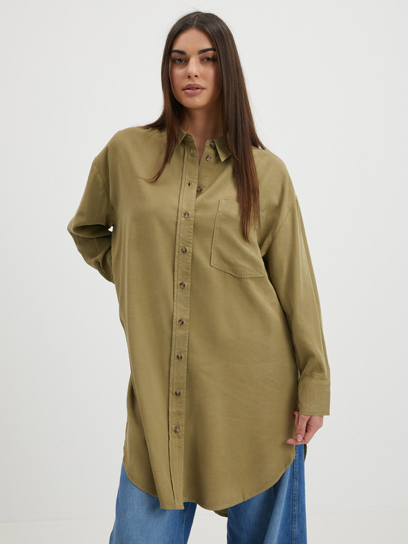 ONLY Khaki dámska dlhá košeľa ONLY Corin-Aris