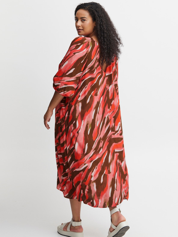 Fransa Hnedočervené dámske vzorované maxi šaty Fransa