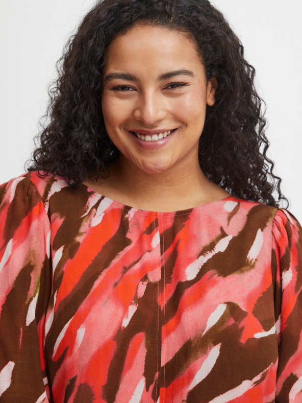 Fransa Hnedočervené dámske vzorované maxi šaty Fransa