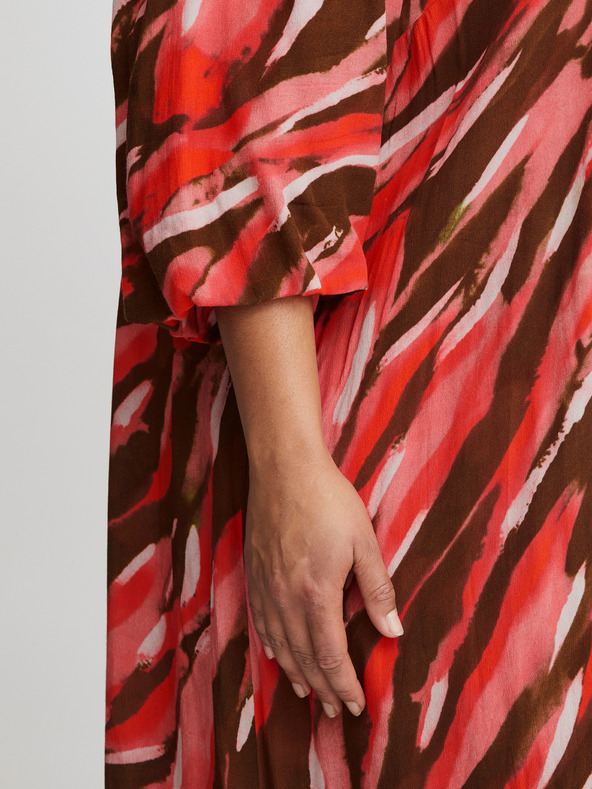 Fransa Hnedočervené dámske vzorované maxi šaty Fransa