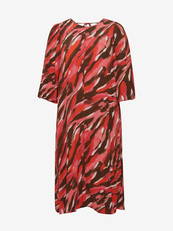 Fransa Hnedočervené dámske vzorované maxi šaty Fransa