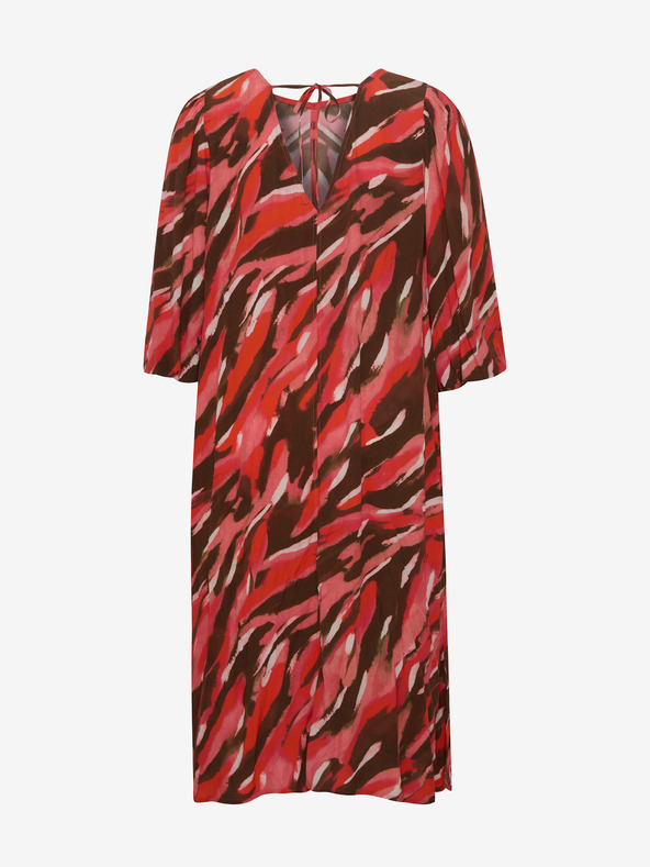 Fransa Hnedočervené dámske vzorované maxi šaty Fransa