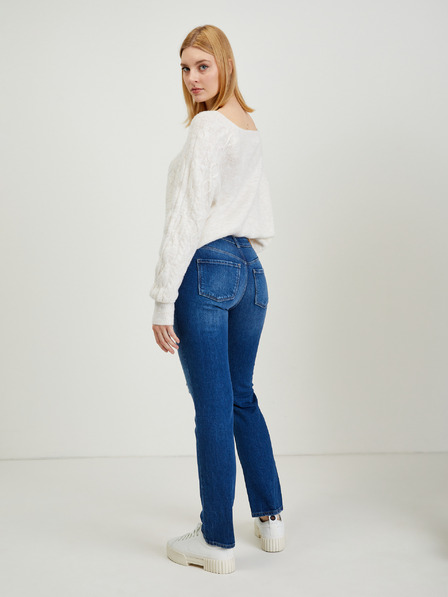 Orsay Tmavomodré dámske straight fit džínsy ORSAY