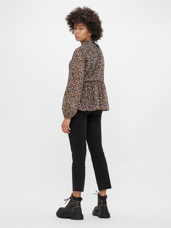 Pieces Čierne skrátené džínsy rovného strihu Pieces Luna