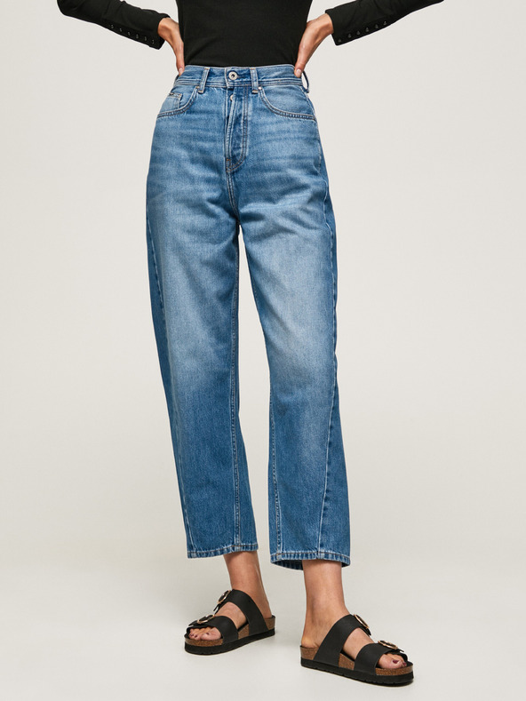 Pepe Jeans Pepe Jeans modré dámske džínsy so širokými nohavicami Addison