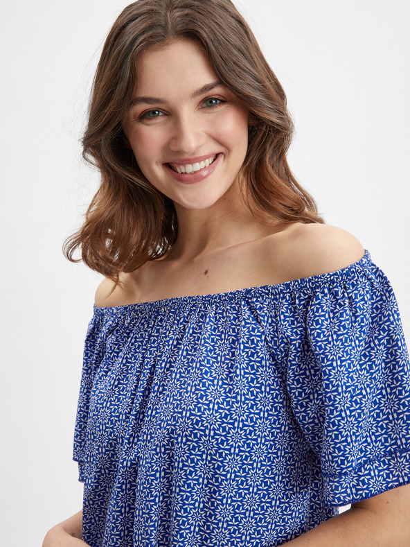 Orsay Modrá dámska vzorovaná blúzka ORSAY