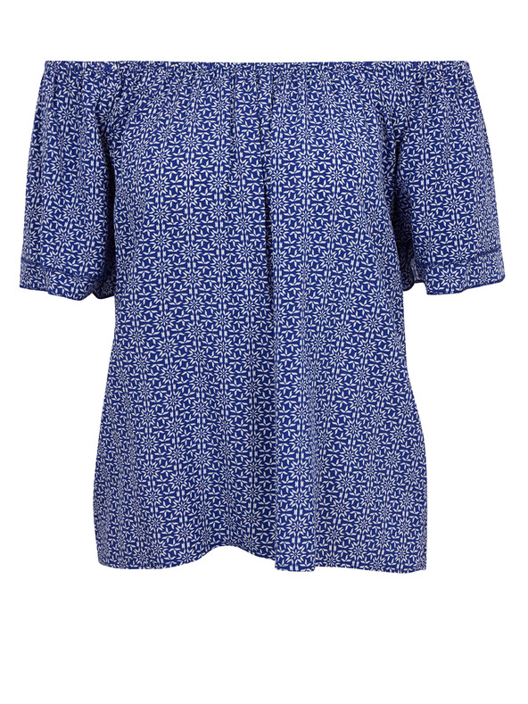 Orsay Modrá dámska vzorovaná blúzka ORSAY